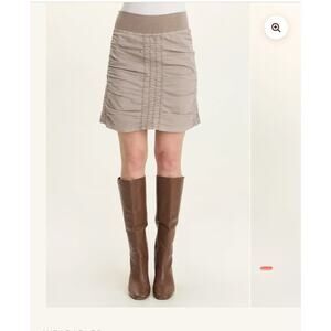 XCVI Wearables Trace Skirt Ruched Pull on Taupe Size M/L